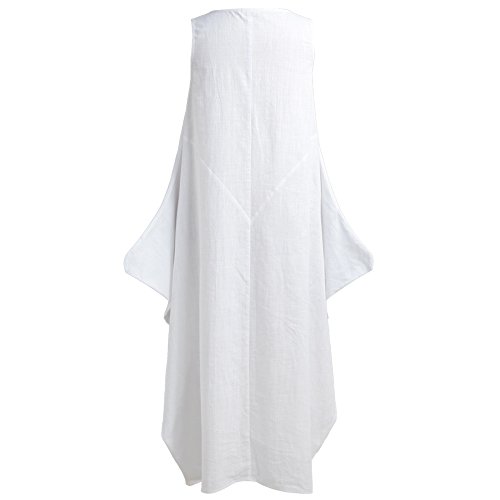 Vestido feminino Romacci maxi sem mangas Plus Size Bolsos soltos Regata Vestido túnica Branco/Vermel