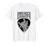 Un regalo para tu abuelo que ama la música Hard Rock. Muestra a todos tu estilo Rock and Roll, con el diseño de signo de mano Rock y púa de guitarra. Mano de roca de esqueleto. Regalo para un amante del rock and roll.