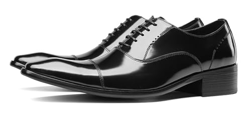 Santimon Men's Handcrafted Oxford Dress Shoes | Genuine Leather Brogue Derby for Business/Wedding/Tuxedo | Cushioned Outsole Formal Shoes | Prom & Casual Luxury Footwear