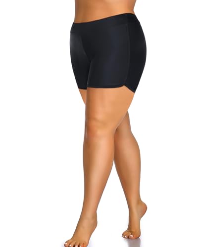 Holipick Plus Size Swim Shorts Women High Waisted Bathing Suit Bottoms Tummy Control Swim Shorts4