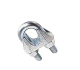 Zinc Plated malleable Cable Clamps U-Bolts U-Clamps Steel Cable Wire Rope Clips U Bolts : 1/16”, 3/32”, 1/8”, 3/16”, 1/4”, 5/16”, 3/8”, 1/2” (50, 3/8