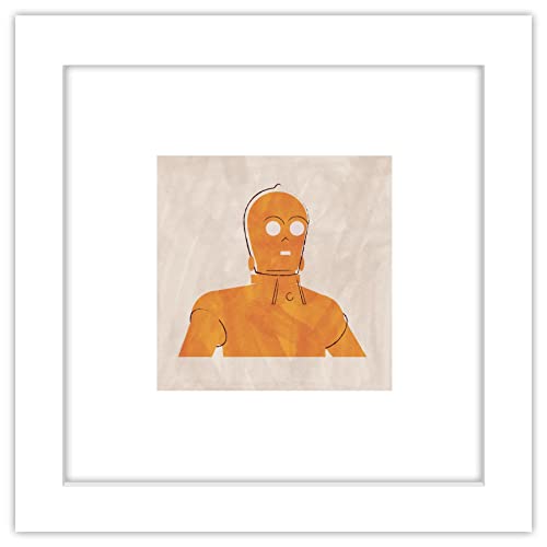Tableau Star Wars C-3PO Style Abstrait Gallery Pops Cadre Blanc Premium 30cm