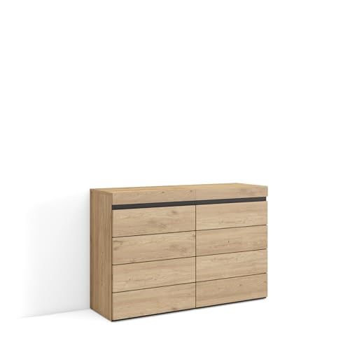 Cassettiera Mobile Armadio con cassetti 114x75x35 cm Camera da letto stanza Con Stoccaggio Stile moderno Rovere