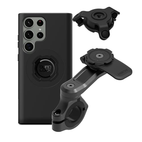 Image of Quad Lock Motorcycle Handlebar Mount PRO Kit with Vibration Dampener and MAG Phone Case for Samsung Galaxy S23 Ultra