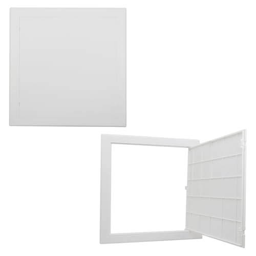 LC LICTOP ABS-Wandplatte, abnehmbar, Scharnier, Sanitär, Kanalrohr, Abdeckplatte, Küche, Badezimmer, Wand, Wartungslochabdeckung für 29,8 x 29,1 cm großes Loch, 2 Stück, Weiß