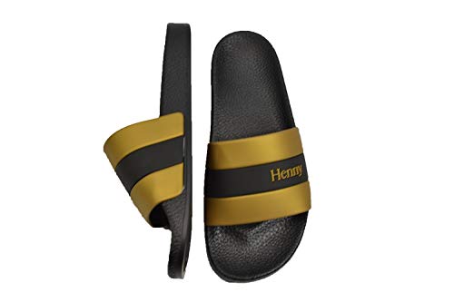 Henny Stripe Slides Black Gold Slip On Men's Sandals (5)3