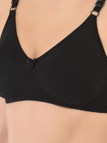 Image of Softline Women's Cotton Rich Wire-Free Non-Padded Encircled Support Bra Combo | Seamless, Breathable & Soft Fabric | Full Coverage & Everyday Comfort (Pack of 2)