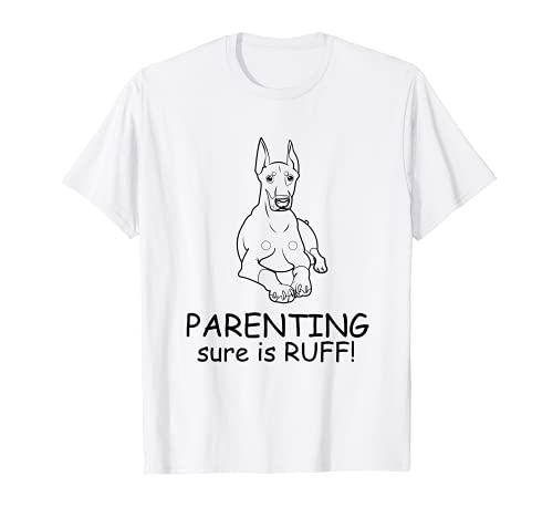 Dobberman Dog Love-r Cute Funny Dog Mom T-Shirt, White