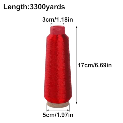 Fil de polyester métallisé haut de gamme rouge brillant pour crochet et pulls