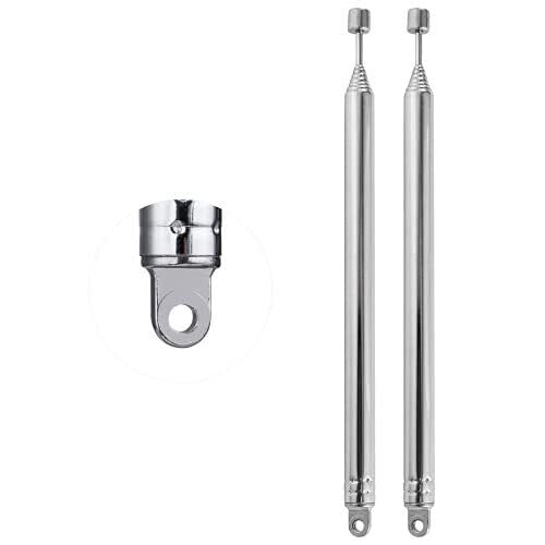 8 Sections Telescopic 74cm AM FM Antenna Portable Radio Antenna Replacement (2-Pack) Compatible with Indoor Portable Radio Home Stereo Receiver AV Audio Video Home Theater Receiver TV Tuner