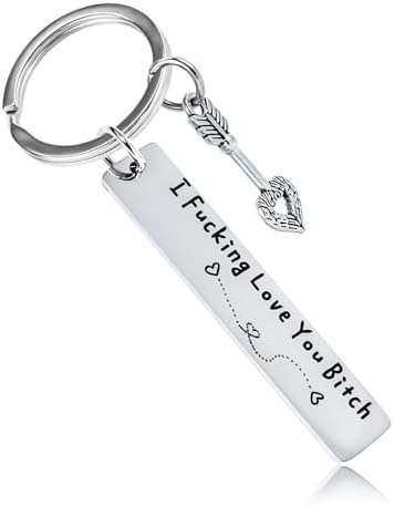 Best Friend Keychain for Women Girls, I Fucking Love You Bitch Keychains for Birthday Christmas Gift image 4