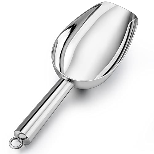 Lianyu Ice Scoop,8 Ounce Stainless Steel Food Scoop,Metal Ice Scoops For Family Cube Flour Beans, Utility Ice Scooper For Kitchen Bar Shop, Mirror Finish, Dishwasher Safe #TOP29