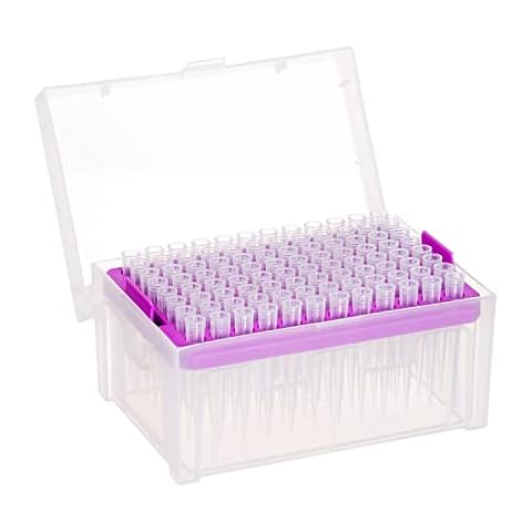 200µL Filtering Pipette Tips - Universal Filter Pipettor Tips-Racked(Box), RNase/DNase Free & Pyrogen Safe, Clear, 96 Tips/Rack (96 Tips) Cover