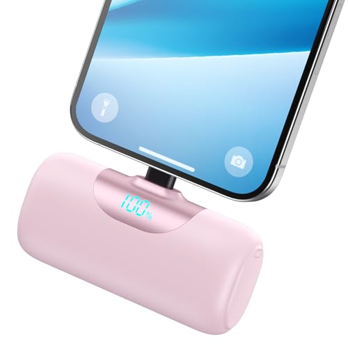 Mini Powerbank für iPhone 5500mAh, Klein Power Bank Kompakt 22.5W PD 3.0A Schnelles Aufladen Akkupack Tragbares Externer...