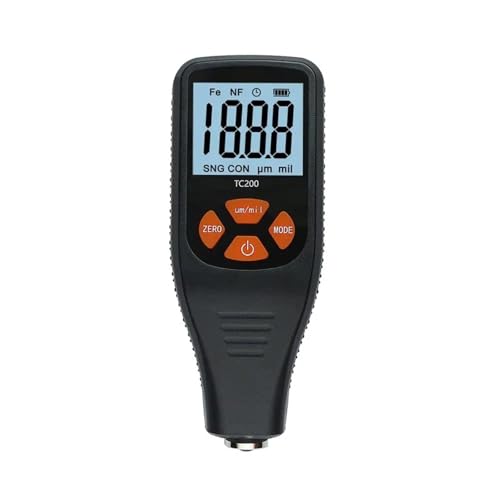 Medidor de espesor digital TC200 para pintura de automóvil, medidor de espesor de película de pintura 0.1um 0-1500 micrones para pintura FE/NFE con manual en ruso (Negro) miniatura 1