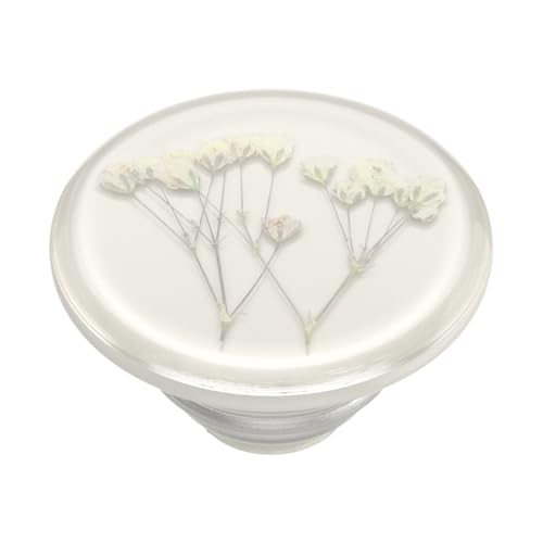 Image of PopSockets Adhesive Phone Grip, Holder, Phone Stand, Flower - Pressed Flower Baby's Breath