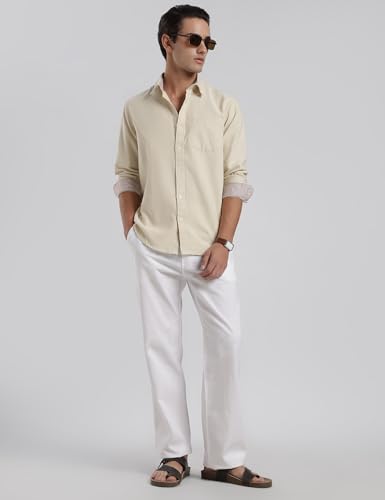 Image of FYLTR Men's Oxford Button Down Full Sleeve Shirt - 100% Cotton | Regular Fit | Summer Shirts for Men | Contrast Sleeve & Collar Detail | Desk to Dinner Shirt