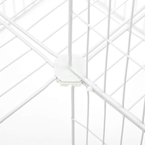 SONGMICS 36 Panels Pet Playpen, Small Animal Playpen, Rabbit Guinea Pig Cage, Zip Ties Included, Metal Wire Apartment-Style Two-Story Pet Premium Villa for Bunnies Puppies, Indoor Use, White ULPI02W by SONGMICS - Image 7