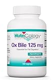 NutriCology Ox Bile 125 mg - Supports Fat Digestion - Delivers 125 mg Concentrated Bile Salts per Serving - Hypoallergenic & Vegetarian - 180 Servings - 180 Capsules