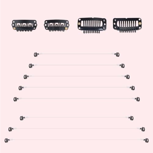 hotbanana HOTBANANA BLACK Wire and Clips Accessory Kit 8 Lines 4 Replacement Stainless Steel Clips and Wire Hair Extensions 16 Inch 95g Dark Brown sold by Hotbanana Amazon