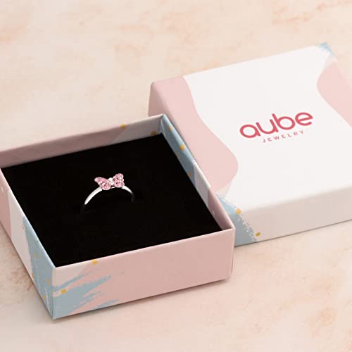 Aube Jewelry Hypoallergenic 925 Sterling Silver Crystal Butterfly Ring Adjustable Size For Children thumb #5