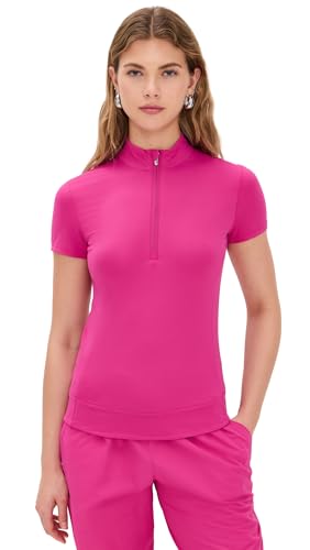 Greyson Women's Short Sleeve Halley 1/4 Zip Tee, Lychee, L