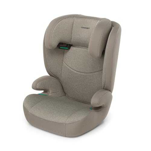 Foppapedretti Seggiolino Auto Clever I-Size, per bambini da 100 a 145 cm di altezza, 3-12 anni, conforme ECE R129, Fissaggio a 3 punti, Comford Kid Pad, Poggiatesta Regolabile 12 altezze, Sand