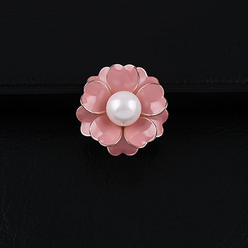 Image of GBAHFY Women's Camellia Flower Pearl Enamel Brooch Pins Fashion Elegant Pearl Brooches for Women Ladies Bridal Wedding Corsage Jewelry Gifts