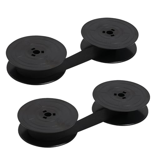 2 Stück GR4 Farbband für Schreibmaschinen, Farbband Schreibmaschine, Kompatibel mit Klassischen Modellen, Rot und Schwarz Nylon Typewriter Farbband, Doppelspule für Langlebige (Schwarz)