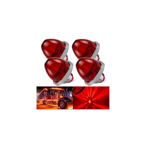 4PCS Amber LED Side Marker Lights for Trucks, IP67 Waterproof 12V-24V, Ideal for RV, Van Turn Signals &amp; Clearance, Durable Truck Accessories
