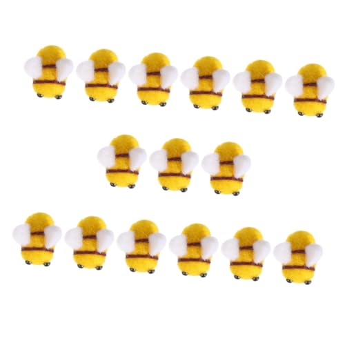 GLSTOY DIY Bee Craft Materials 15pcs Wool Felt Bee Charms Decorations for Boys and Girls