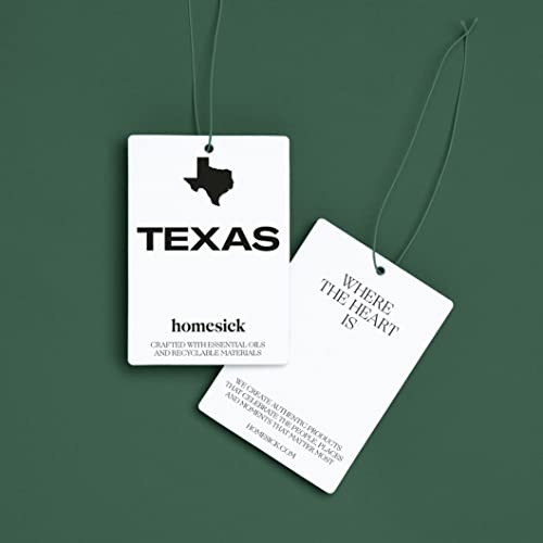 Homesick Premium Scented Car Air Freshener, Texas - Scents Of Pine Needles, Lime, Leather, 1 Air Freshener, Essential Oil Ingredients, Relaxing Aromatherapy Air Freshener #TOP4