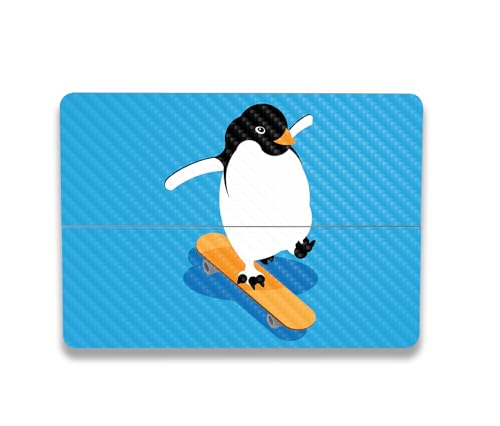 Image of MightySkins Carbon Fiber Skin Compatible with Microsoft Surface Laptop Studio 2 (2023) Full Wrap Kit - Skater Penguin | Protective Durable Textured Carbon Fiber Finish | Made in The USA