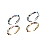 VALICLUD 4 Stück Dämonenauge Ring Böse Augenringe Damenring Ring Aus Sterlingsilber...