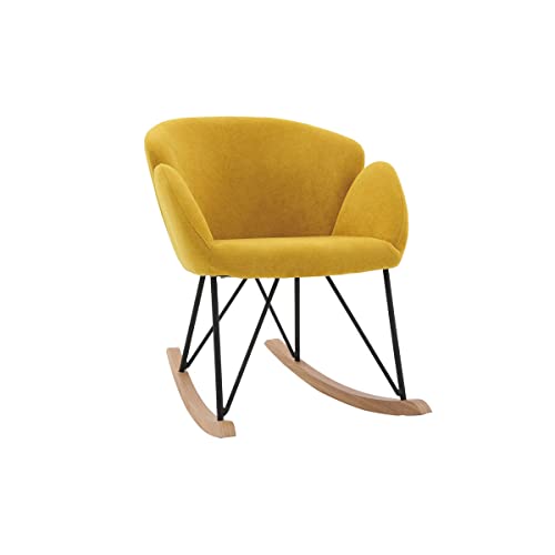 Miliboo Design-Schaukelstuhl Samteffekt Senfgelb Rhapsody