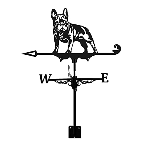 Girouette en métal pour cour et jardin motif chien déco extérieure