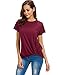 Women's Loose Fitting Tops Fashion Casual T-Shirts Comfy Twist Knot Front Tunics, Wine Red, XX-Large