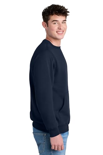 Port & Co Core Fleece Crewneck Pocket Sweatshirt-PC78PKT2