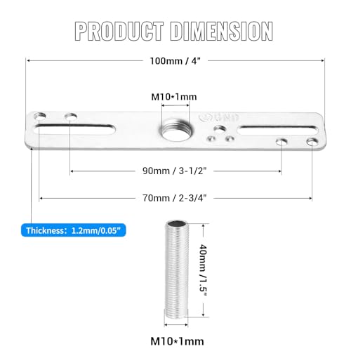 Image of 4 inch Ceiling Light Fixture Mounting Bracket Kit, 4Pcs Universal Lamp Crossbar Hardware Set for Chandelier & Wall Lights, Silver (Pack of 3)