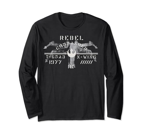 X-Wing Star Wars Rebel t-shirt manches longues gris look urbain geek décontracté