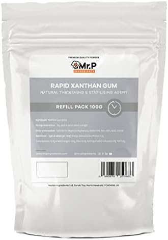 Mr.P Ingredients Rapid Agglomerated Xanthan Gum 100g Powder Rapid Thickener and Stabiliser Agent VEGAN Vegetarian Gluten Free Halal Kosher Non-GMO (Recyclable Pot)