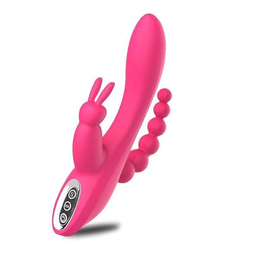 ChicLSQ Dreifache Stimulation des klitoralen G Punkts und des Anals Massagestab Analplug Dildo Masturbator sexspielzeug vibratoren12 Vibrationsmodi Extrem Sex Buttplug Männer und Frauen Paare（Rot）
