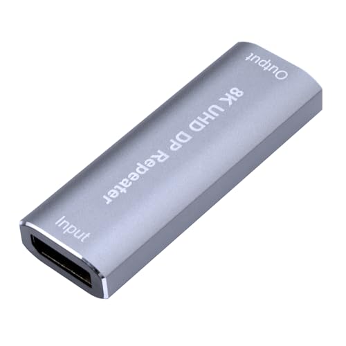 Image of 8k Displayport Repeater,Displayport Amplifier Repeater,DP Signal Booster Support Audio Formats DTS-HD /Dolby truehd /DTS /Dolby-ac3 / DSD (Gray DP 1.4)