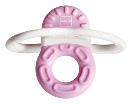 MAM Mordedor, a partir de 2 Meses, Alivio Instantáneo a la Dentición de los Dientes Anteriores, Extra Ligero y Fácil de Agarrar y Sostener, con Caja Autoesterilizadora, Rosa, Pack de 1