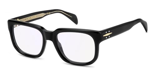 David Beckham DB 7156 Black 53 monture optique rectangulaire noire pour homme moderne