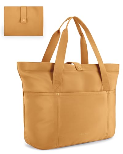 Image of BAGSMART Tote Bag for Women, Foldable Tote Bag With Zipper Travel Shoulder Bag Handbag for Work