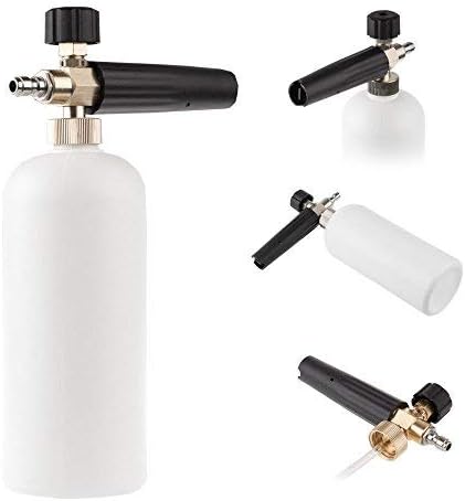 PEGGAS Foam Cannon Snow Foam Lance Pressure Washer - Jet Wash - Quick Release Adjustable 1/4" Fitting Male Quick Connect - 1 Liter Bottle