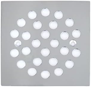 4-1/4 Inch Screw-in Shower Drain Cover Replacement - White Stainless Steel Floor Strainer, 304 Grade, Includes Screws