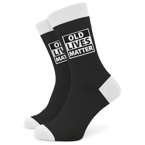 SC Products Old Lives Matter Funny Socks | Size 6-12 Cotton Novelty Socks Funny Gifts for Men | Rude Secret Santa Gifts For Men Stocking Fillers | Christmas Presents For Dad Joke Presents for Grandad