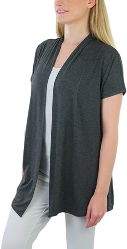 Image of ToBeInStyle Womens Open Front Casual Shrug Lightweight Layering Cardigan Sleeveless or Short Sleeve